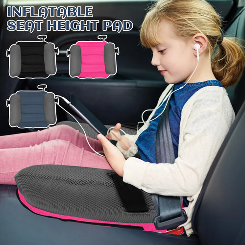 All Aboard Baby! Car Inflatable Booster Seat PVC Universal Travel Portable Booster Cushion With Storage Bag For Kids Comfort and Safety Travel